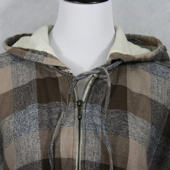 Vintage 60's Angelique IMP Multi-Brown Check Cotton Crop Jacket w/Hood SZ M GC - Picture 3 of 11